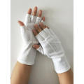 Cotton Half Finger White Gloves